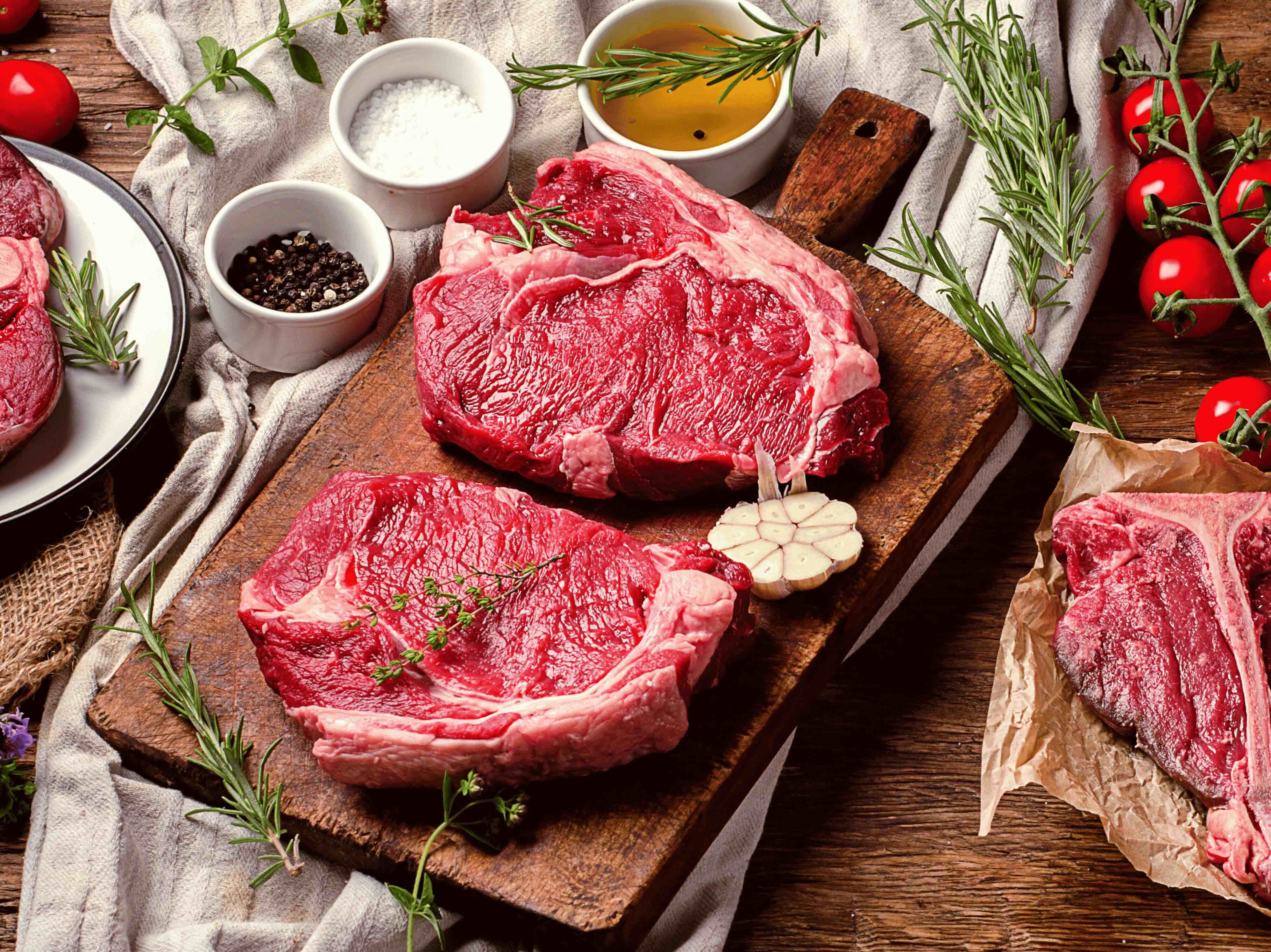 Properly raised meat on a cutting board